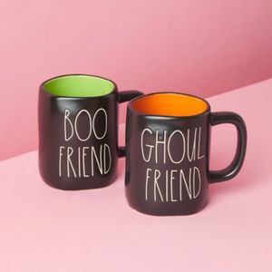 RAE DUNN 2pk Ceramic Boo Friend And Ghoul Friend Mugs
